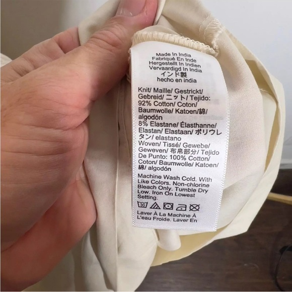 Jcrew Fitted knit mockneck dress with poplin skirt in natural - Picture 6 of 6